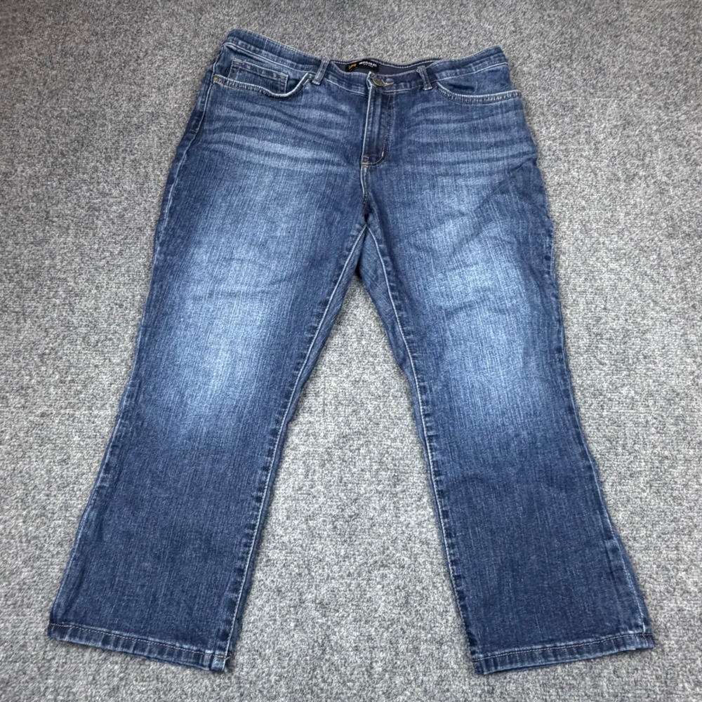 Lee Regular Fit Mid Rise Jeans Womens Size 14 34x22 Straight Leg Stretch Denim